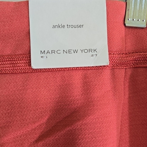 NWT Andrew Marc New York Ankle Trouser 14 Rose Pink Pleated Wide Straight Leg - Picture 5 of 8